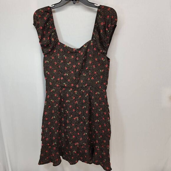 Lulus Size S Finding Romance Black Multi Print Pleated Mini Dress T - Picture 4 of 12